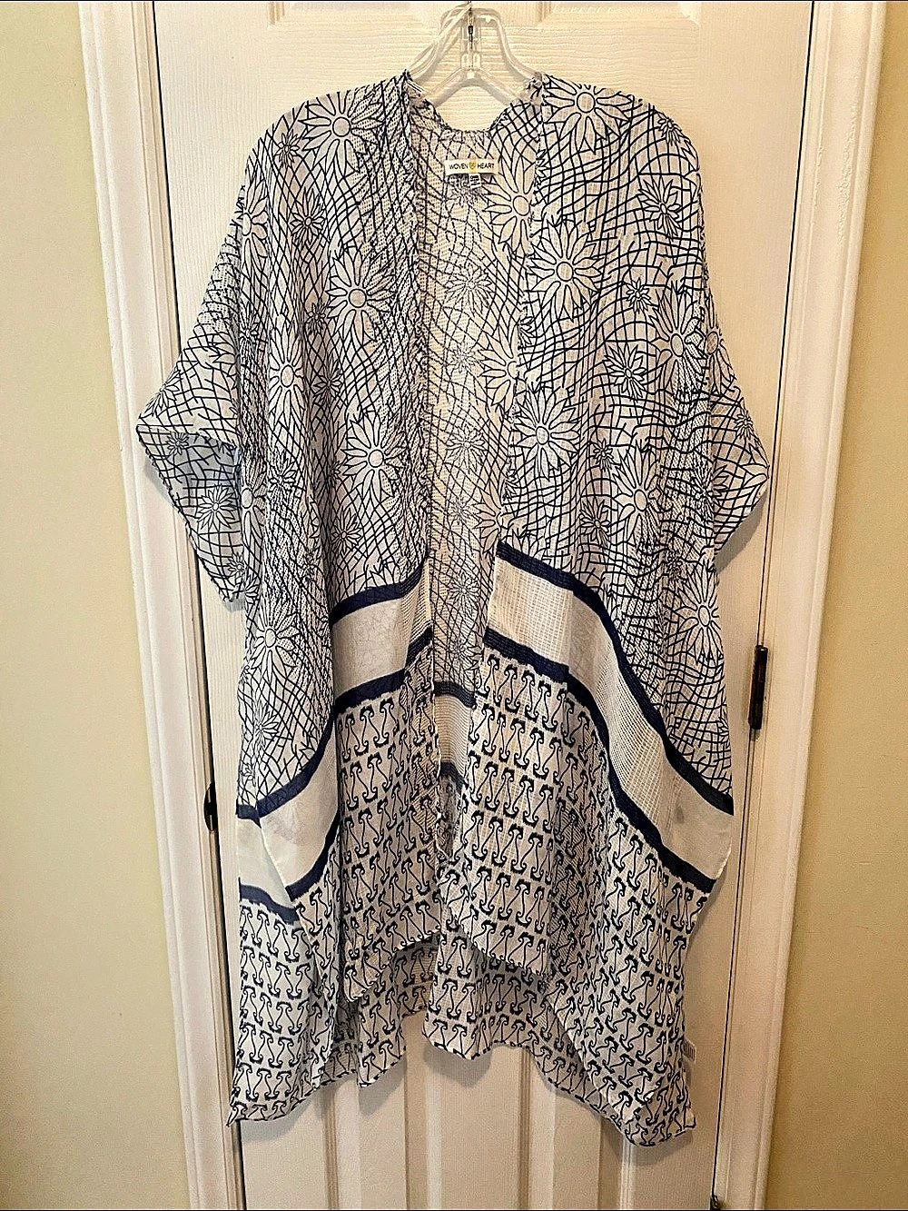 Woven Heart Floral Print Cover Up